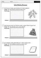 Vorschau - Arbeitsblätter - Schriftliche Division – Sachaufgaben (Mathe Klasse 3-4) - Seite 1