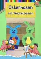 Vorschau - Mal- und Bastelvorlagen - Kunst Ostern, Osterhase mit Wackelbeinen, Fensterbild, Grundschule - Deckblatt