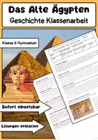 Vorschau - Arbeitsblätter - Alte Ägypten Geschichte Kassenarbeit: Hochkultur & Pyramiden - Deckblatt