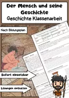 Vorschau - Arbeitsblätter - Der Mensch und seine Geschichte Klassenarbeit Klasse 6 Gymnasium - Deckblatt