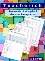Vorschau - Arbeitsblätter - Terme - Verbindung der 4 Grundrechnungsarten - Deckblatt