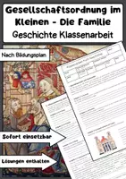Vorschau - Arbeitsblätter - Gesellschaftsordnung Familie Geschichte Klassenarbeit Klasse 6 - Deckblatt