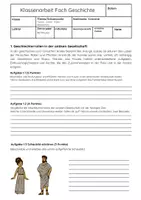 Vorschau - Arbeitsblätter - Gesellschaftsordnung Familie Geschichte Klassenarbeit Klasse 6 - Seite 1