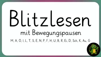 Vorschau - Präsentationen/Tafelbilder - Blitzlesen mit Bewegungspausen – Lesen automatisieren & Bewegung integrieren - Seite 1