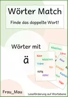 Vorschau - Spiele - WörterMatch: Wörter mit ä (nicht ableitbar) - Deckblatt