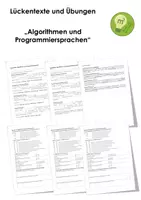 Vorschau - Arbeitsblätter - Algorithmen und Programmiersprachen (Lückentexte, Übungen, Erklärvideo) - Deckblatt