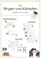 Vorschau - Unterrichtsreihen - Ringen und Kämpfen - Aushänge: Reihentransparenz, Strategien, Taktik, Regeln und Sicherheit, Wortschatz - Deckblatt