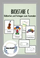 Vorschau - Mal- und Bastelvorlagen - Buchstabe C - Alphabetisierung - Bildkarten - Anlaut - Deckblatt