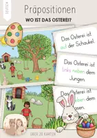 Vorschau - Spiele - Ostern & Frühling - Präpositionen üben | Grundschule, DaZ, Wimmelbilder, Lesespiel, Sprachförderung, Kindergarten, Vorkurs Deutsch, Sprachförderung, Klasse 1, Klasse 2 - Deckblatt