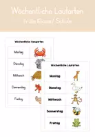 Vorschau - Anderer Materialtyp - Wöchentliche Laufarten in die Klasse/ Schule - Tierversion - Deckblatt