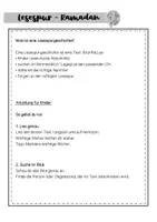 Vorschau - Arbeitsblätter - Ramadan - Lesespurgeschichte - Klasse 3/4 - Seite 1