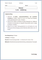 Vorschau - Arbeitsblätter - Deutsch Oberstufe – Lyrik Aufklärung: Gellert „Der Blinde und der Lahme“ – Klausur mit Erwartungshorizont - Seite 1
