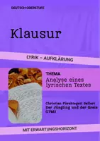 Vorschau - Arbeitsblätter - Deutsch Oberstufe – Lyrik Aufklärung: Gellert „Der Jüngling und der Greis“ – Klausur mit Erwartungshorizont - Deckblatt