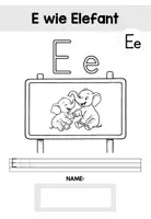 Vorschau - Arbeitsblätter - Ee ARBEITSBLÄTTER + BILDKARTEN: Buchstabe/Laut Einführung - Seite 1