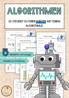 Vorschau - Unterrichtsreihen - Algorithmen | 5 Merkblätter | Vom Algorithmus zum Steuern eines Roboters - Deckblatt