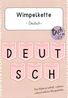 Vorschau - Anderer Materialtyp - Deutsch Wimpelkette - Klassenraumgestaltung - Deckblatt