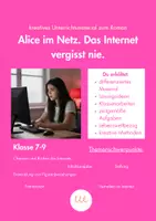 Vorschau - Arbeitsblätter - kreatives Unterrichtsmaterial zur Erzählung Alice im Netz - Deckblatt