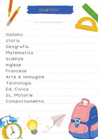 anteprima - Materiale di supporto/inclusione - Scheda obiettivi scolastici - punta al tuo traguardo! - Pagina di copertina