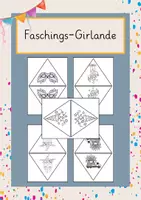 Vorschau - Mal- und Bastelvorlagen - Faschingsgirlande - Deckblatt