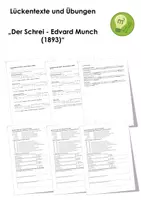 Vorschau - Arbeitsblätter - Der Schrei - Edvard Munch (1893) - Lückentexte, Übungen, Erklärvideo - Deckblatt