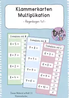 Vorschau - Stationenlernen - Klammerkarten - Multiplikation - Regenbogen 1x1 - Deckblatt