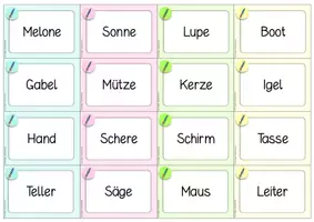 Vorschau - Spiele - Wortkärtchen für Spiele wie Montagsmaler, Galgenmännchen etc. - Seite 1