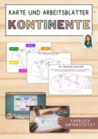 Vorschau - Arbeitsblätter - Kontinente der Erde - Karte und Arbeitsblätter - Deckblatt