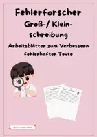 Vorschau - Arbeitsblätter - Rechtschreibung - Fehlerforscher: Groß- und Kleinschreibung - Deckblatt