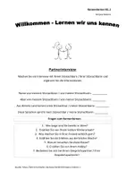 Vorschau - Arbeitsblätter - Kennenlernen: Partnerinterview DaF B1.1 - Deckblatt
