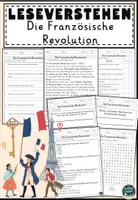 Vorschau - Arbeitsblätter - Die Französische Revolution Weltkrieg Lesen und Verstehen Arbeitsblätter mit Lesetext, Fragen - Deckblatt