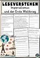 Vorschau - Arbeitsblätter - Imperialismus und der Erste Weltkrieg Lesen und Verstehen Arbeitsblätter mit Lesetext, Fragen - Deckblatt