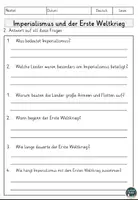 Vorschau - Arbeitsblätter - Imperialismus und der Erste Weltkrieg Lesen und Verstehen Arbeitsblätter mit Lesetext, Fragen - Seite 2