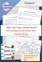Vorschau - Arbeitsblätter - Fabel Nacherzählung Fuchs und Storch Äsop - Deckblatt