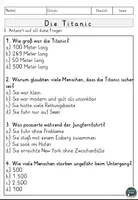 Vorschau - Arbeitsblätter - Die Titanic Lesen und Verstehen Arbeitsblätter mit Lesetext, Fragen - Seite 3