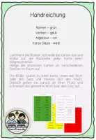 Vorschau - Aufgabenkarten - Deutsch: Laufdiktat Nomen_Verben_Adjektive_kurze Sätze - Seite 1