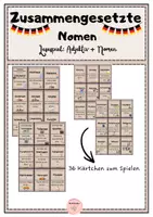 Vorschau - Spiele - Zusammengesetzte Nomen: Lesespiel - Adjektiv + Nomen - Deckblatt