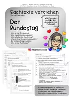 Vorschau - Stationenlernen - Der Bundestag - Sachtexte verstehen - Deckblatt