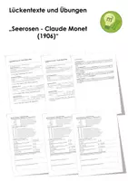 Vorschau - Arbeitsblätter - Seerosen - Claude Monet (1906) - Lückentexte, Übungen, Erklärvideo - Deckblatt