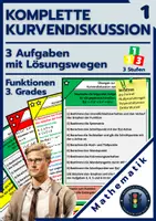 Vorschau - Arbeitsblätter - Komplette Kurvendiskussion | Aufgaben + Lösungen - KAUFEN - Deckblatt