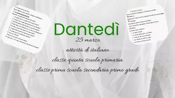 anteprima - Materiale di supporto/inclusione - 📜 UNITÀ DIDATTICA IL DANTEDÌ (attività di italiano classe quinta scuola primaria e classe prima scuola secondaria di primo grado) - Pagina di copertina