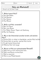 Vorschau - Arbeitsblätter - Holz als Werkstoff Lesen und Verstehen Arbeitsblätter mit Lesetext, Fragen - Seite 3