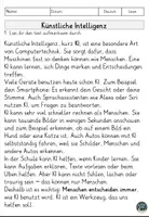 Vorschau - Arbeitsblätter - Künstliche Intelligenz Lesen und Verstehen Arbeitsblätter mit Lesetext, Fragen - Seite 1