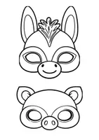 Vorschau - Mal- und Bastelvorlagen - Tiermasken Karneval & Fasching | Bastelvorlagen für Kindergarten - Seite 2