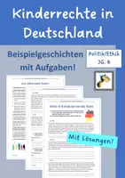 Vorschau - Arbeitsblätter - Kinderrechte in Deutschland: Beispielgeschichten & Aufgaben | LÖSUNGEN | Sowi, Politik Klasse 6 - Deckblatt