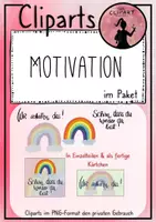 Vorschau - selbst erstellte Cliparts/Grafiken - DIY-Clipart Set: Cliparts "Motivation" (für Schüler und Kollegen) - Deckblatt