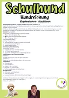 Vorschau - Mal- und Bastelvorlagen - Wimpelkette Schulhund Regeln: Zeichnen, fotografieren, Collage - Seite 1