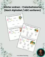 Vorschau - Aufgabenkarten - Wörter nach dem Alphabet / ABC sortieren - Deckblatt