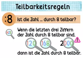 Vorschau - Poster - Teilbarkeitsregeln_Division durch 2, 4 und 8_Matheplakate (Klasse 4-6) - Seite 3