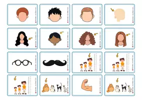 Aperçu - Jeux - Flashcards ou Memory Game - Physical description - Anglais - Page de couverture