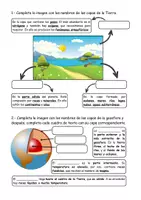 Vista previa - Hojas de trabajo - Actividades capas de la Tierra, partes de la geosfera, actividad de la Tierra - Portada
